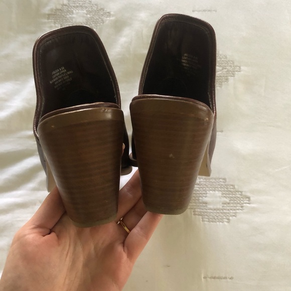Cognac Leather Steve Madden Mules - Picture 4 of 6